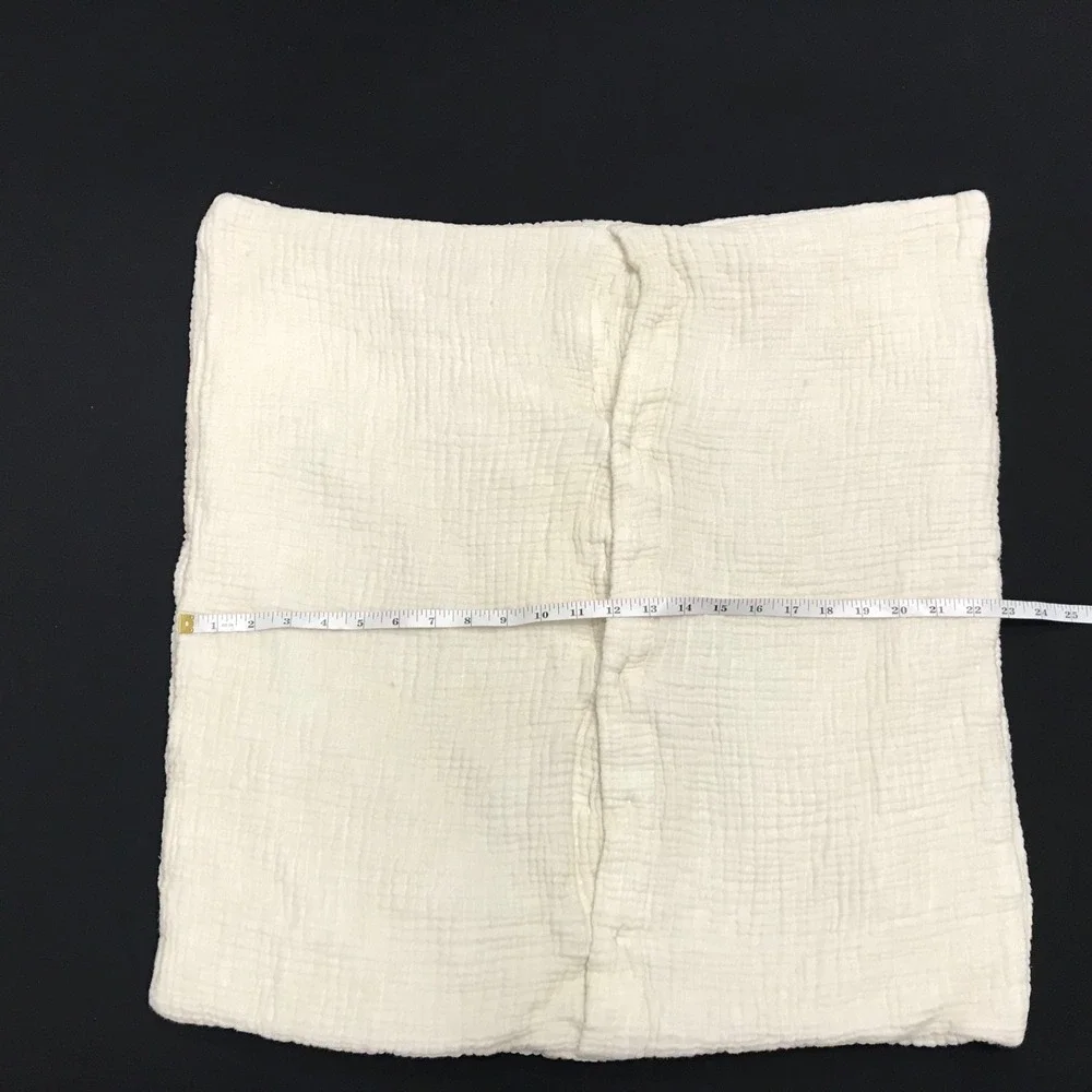 West Elm Gauze Pillow Case 100% Cotton Euro Sham Soft Cream Linens 26x26